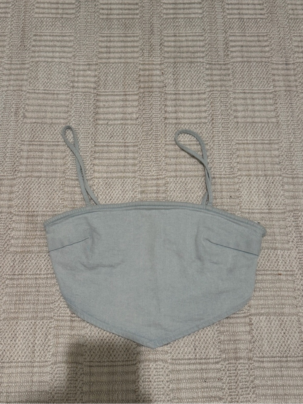 Zara Light Blue Spaghetti-Strap Crop Top